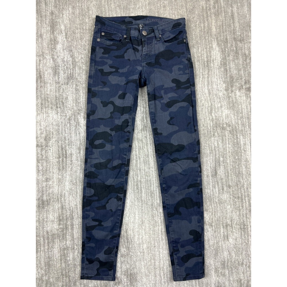 Gap Jeans Women 0/25R Blue Camouflage Premium Skinny Low Rise Camo Pants